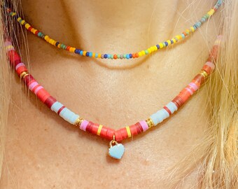 BOHEMIAN 18k Goldplated Heishi Bead Necklaces