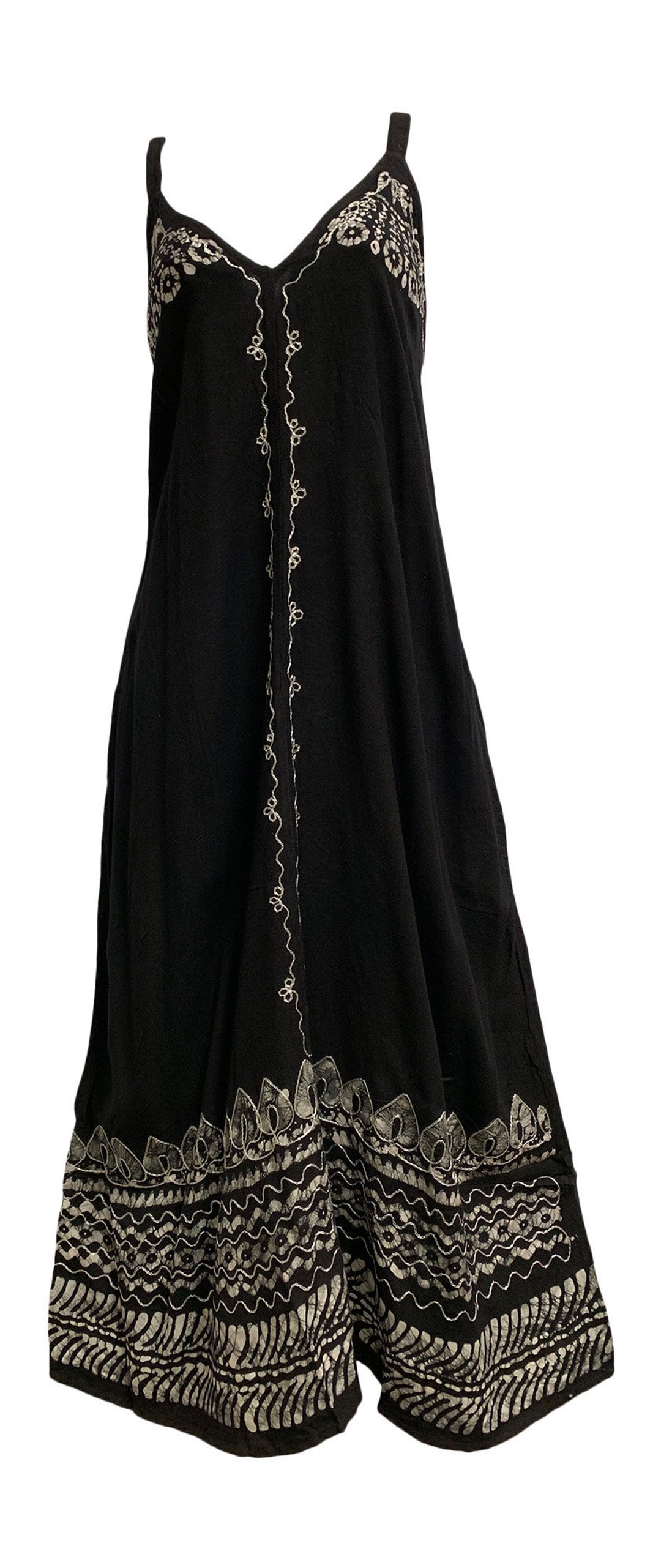 Bohemian Ethnic Print Sleeveless Embroidered Long Maxi Dress - Etsy