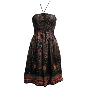 Prendisole Donna Stampa Pavone Con Scollo A Halter &ndash; Taglie M, L &ndash; ACE Fashion