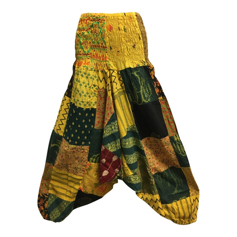 Men Women Unisex Vintage Hippie Aladdin Hand Tie-Dye Stonewashed Cotton Baggy Boho Harem Pants