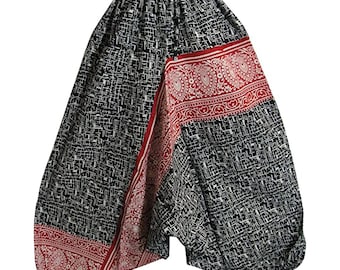 Unisex Boho  Black White Red Paisley Aladdin Alibaba  Yoga Baggy Loose Fit Harem Pants