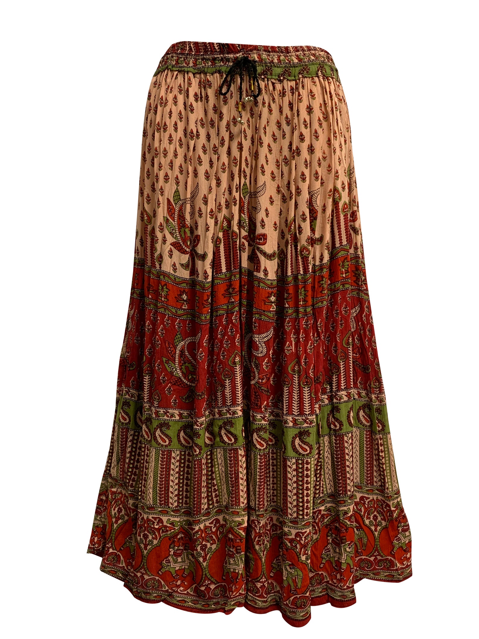 Ethnic Print Boho Crinkled Broomstick Ranika Long Skirt - Etsy