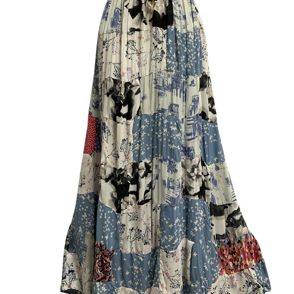 Handmade Boho Patchwork Ethnic Vintage Long Skirt PIHU