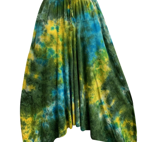 Hommes femmes unisexe vintage Hippie Aladdin Tie-Dye coton délavé Baggy Harem pantalon