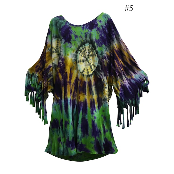 Urban Fashion Bohemian Hand Tie-Dye Lagen look Long Tunic jumper Dress Tunic #5