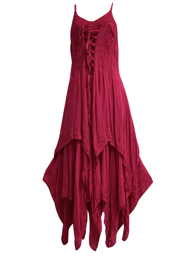 Bohemian Renaissance Spaghetti Strap Layered Embroidered Long - Etsy