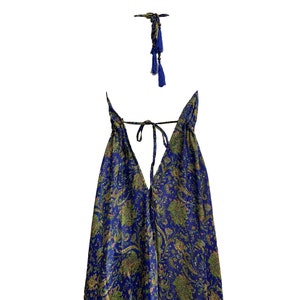 Boho Halter Neck Sexy Dress – Soft Pure Voile Cotton Goddess Paisley Maxi for Beach Party