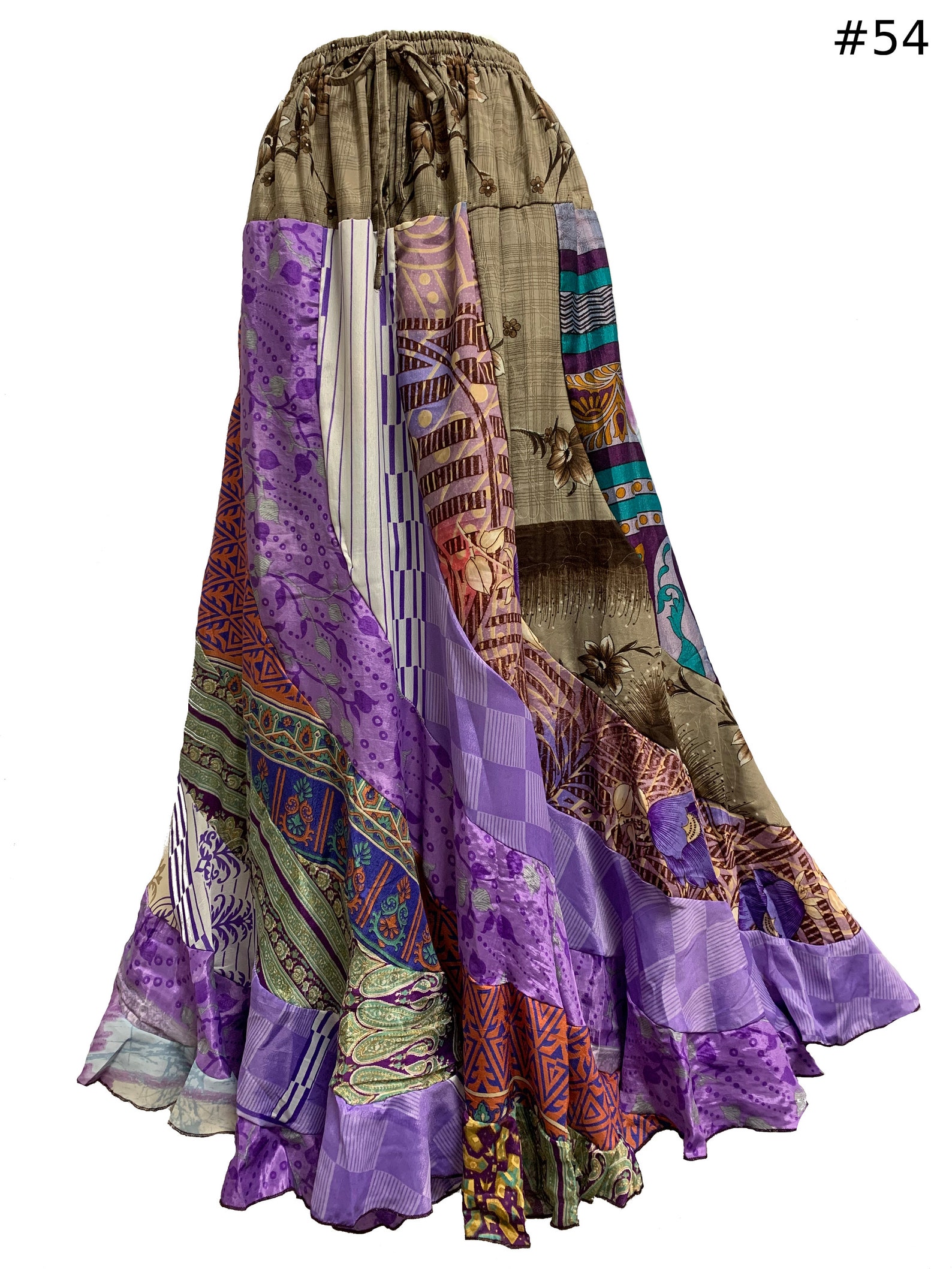Boho Handmade Fair Trade Indian Silk Sari Ruffled Long - Etsy
