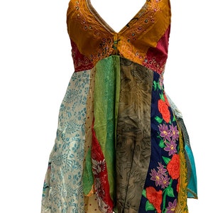 Boho Handmade Patchwork Fair Trade Halter Neck Indian Silk Sari Blouse ...
