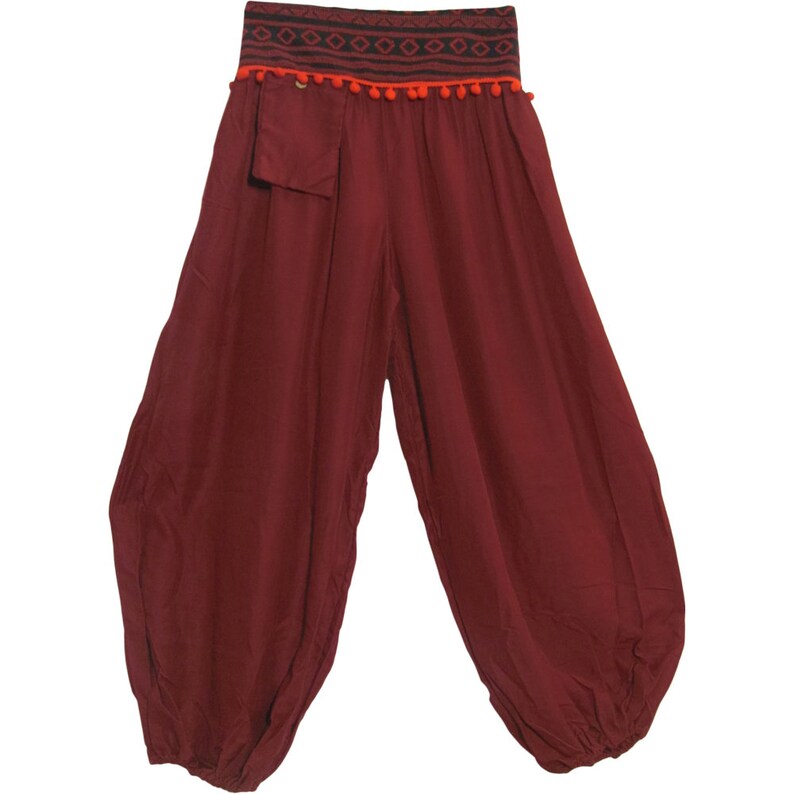 Unisex Bohemian Hippie Gypsy Yoga Harem Pants Trousers Pom-pom - Etsy