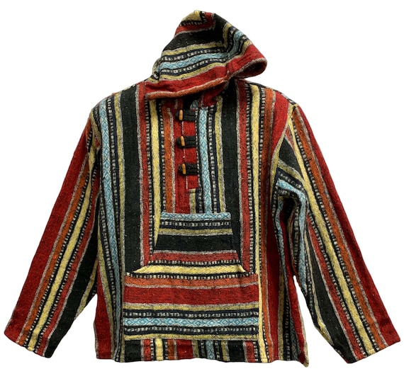 Ethnic Vintage Boho Unisex Tribal Gheri Cotton Patchwork Hoodie Jacket 7