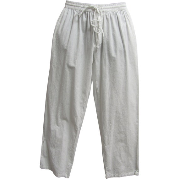 White Colour Cotton Pants Men | White Linen Cotton Pants Men - 2023 New Men's  Pants - Aliexpress