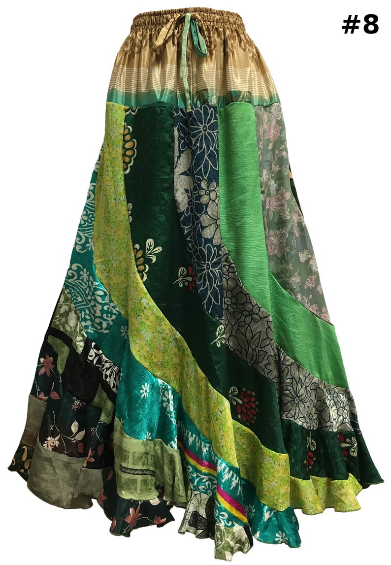 Boho Handmade Fair Trade Indian Silk Sari Ruffled Long | Etsy