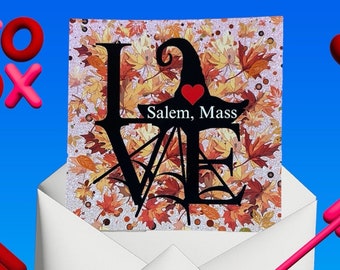 LoveSalem Sticker: Fall Leaves, Witch Hat - Salem, MA Souvenir