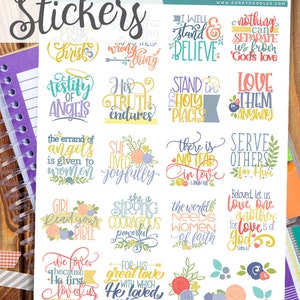 Bible Print and Cut Planner Stickers - Cute Christian Printable Stickers