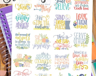 Bible Print and Cut Planner Stickers - Cute Christian Printable Stickers