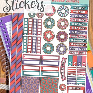 Donut Druck und schneiden Sticker - Doughtnut druckbare Aufkleber