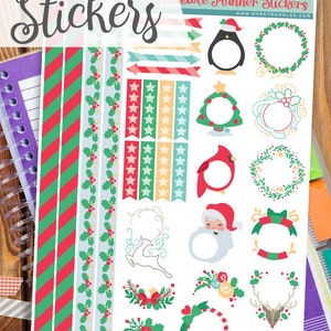 Christmas Print and Cut Planner Stickers - Christmas Frames Printable Stickers