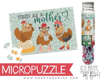 Chicken Mother Collage Micro Puzzle - Small 4x6 Inch Micropuzzle Gift