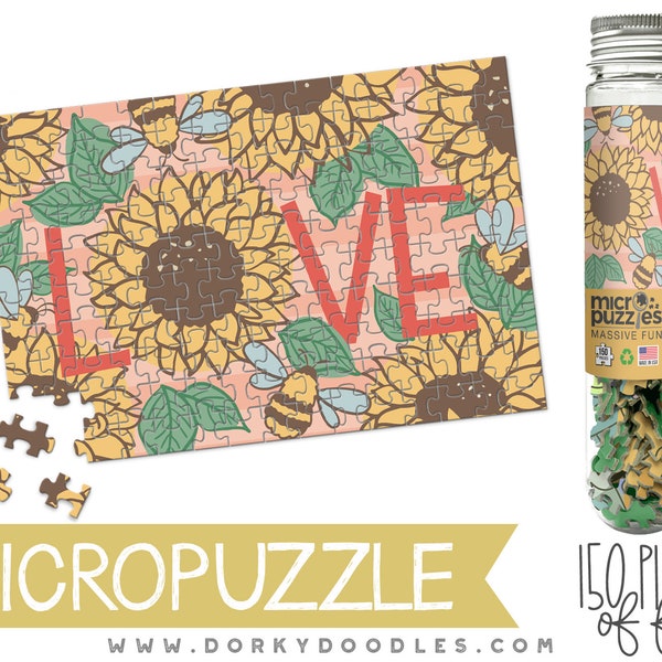 Sunflower Love Micro Puzzle - Small 4x6 Inch Micropuzzle Gift