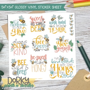 Honey Bee Vinyl Planner Stickers