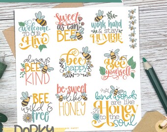 Honey Bee Vinyl Planner Stickers