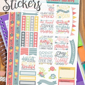 Inspiration Print and Cut Planner Stickers - Motivation, Goals, Positivity, Inspire Printable Stickers