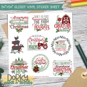 Country Christmas Stickers