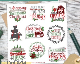 Country Christmas Stickers