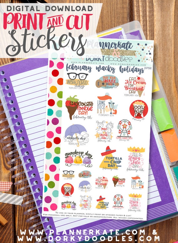 Wacky February Print And Cut Planner Stickers Crazy February Etsy Wacky February Print And Cut Planner Stickers Crazy February Etsy