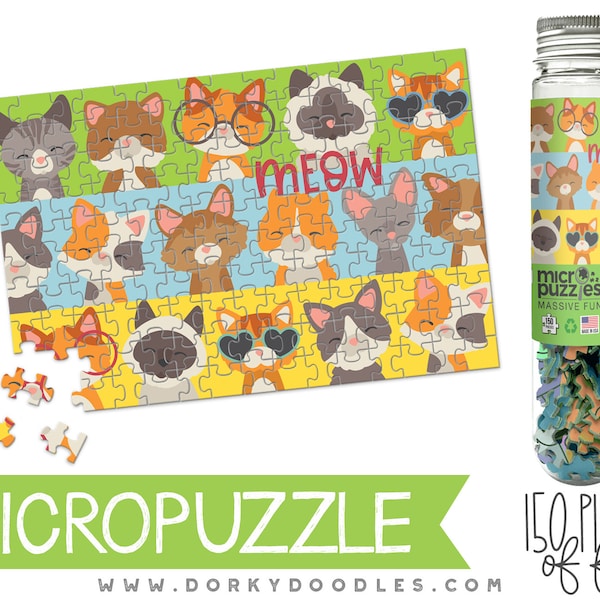 Cute Cat Collage Micro Puzzle - Small 4x6 Inch Micropuzzle Gift