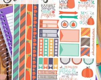 Pumpkin Print and Cut Planner Stickers - Autumn, Fall, Halloween, Thanksgiving Printable Stickers