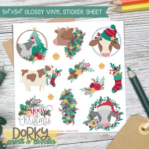 Christmas Cow Planner Stickers