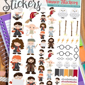 Wizard Print and Cut Planner Stickers - School of Wizards Printable Stickers