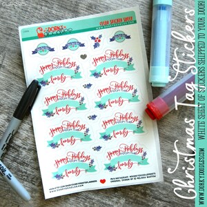 Christmas Labels Sticker Sheet - Customize with your Family Name