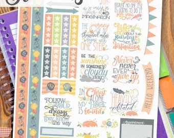Inspiration Print and Cut Planner Stickers - Motivation, Goals, Positivity, Inspire Printable Stickers