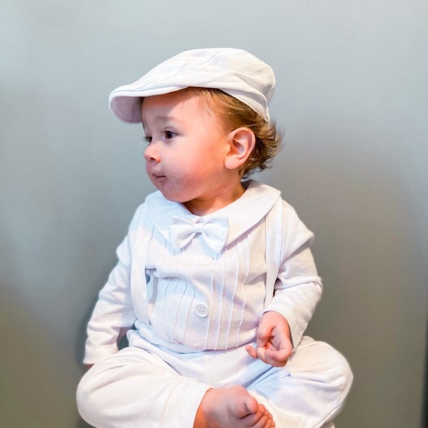 Baby Junge Taufe Segnen Hochzeit 5teiler Weiß Outfit Set