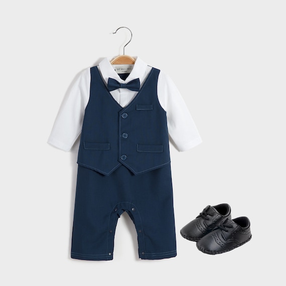 Baby Boy Christening Formal*Wedding*Tuxedo 2pc Smart Design Outfit Free P+P