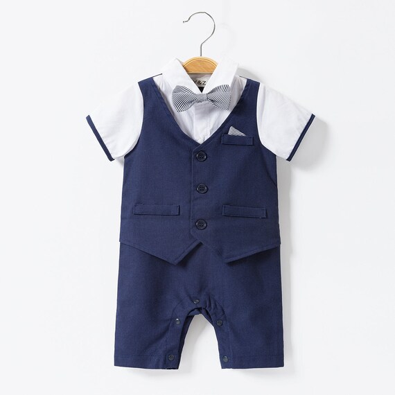 baby boy navy wedding outfit