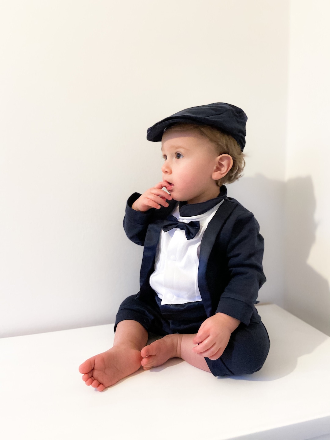 Baby Boy Tuxedo Baptism Christening Wedding 1pc All in One - Etsy