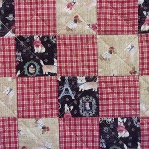 DOG BOWL MATS, Two Red Placemats, Quilted Patchwork Table Topper, Dog Owner Gift, Kids Snack Mat, Ecofriendly Kitchen, Fun Table Linen