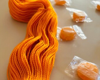 Merino Wool and Recycled Nylon Yarn,  Superwash Yarn, Butterscotch Yarn, Candy Yarn, Sock Yarn, Hand Dyed Yarn, Weight 1 Yarn, Yellow Yarn