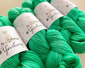 Hand Dyed Yarn, Merino Wool Yarn, Sport Yarn, Weight 2 Yarn, Superwash Yarn, Sea Green Yarn, Margaritaville