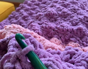 Patrón de manta de crochet, patrón de crochet moderno, patrón de crochet de hilo grueso, patrón de crochet de manta Bernat, descarga instantánea en PDF