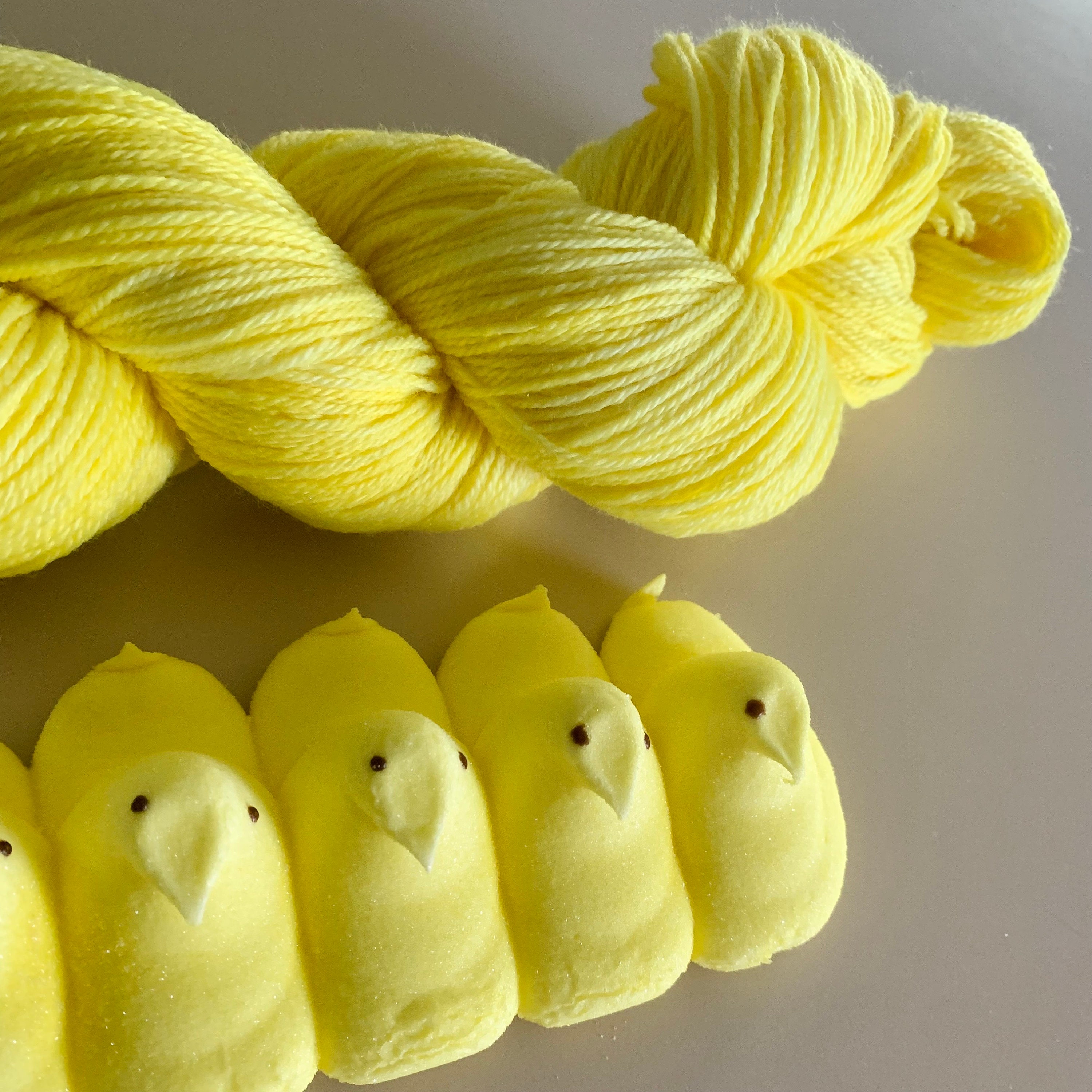 Merino Wool and Nylon Yarn, Superwash Yarn, Sock Yarn, Jeepers Creepers Peeps Yarn, Hand Dyed Yarn, Fingering Yarn, Food Yarn, Easter Yarn