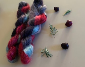 Hand Dyed Yarn, Super Kid Mohair and Silk Yarn, Lace Yarn, Weight 0 Yarn, Superwash Yarn, Cherry Yarn