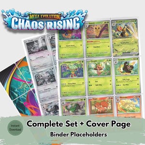 Mega Evolution: Chaos Rising Complete Set Placeholder | Pokemon Binder Inserts | Digital Download
