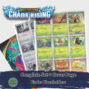 Mega Evolution: Chaos Rising Complete Set Placeholder | Pokemon Binder Inserts | Digital Download