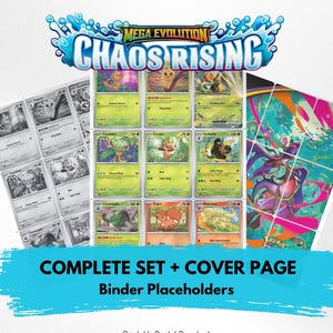 Mega Evolution: Chaos Rising - Colección completa - Marcadores de espacio para carpeta / Insertos imprimibles de Pokémon / Descarga digital