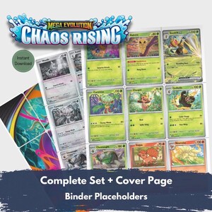 Mega Evolution: Chaos Rising Complete Set Placeholder | Pokemon Binder Inserts | Digital Download